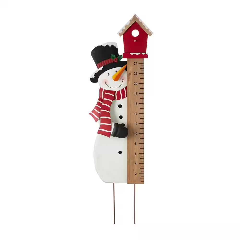 40 In. H Snowman Snow Gauge Yard Stake or Wall Decor (KD, 2 Function)