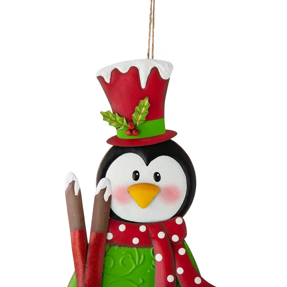 36 In. H Metal Penguin Yardstake or Standing Decor or Wall Decor (KD, 3 Function)