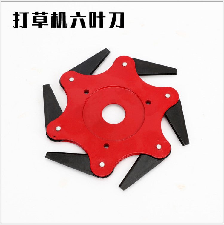 New lawn mower blade mowing machine six-leaf knife mowing head rotary mowing disc weeding head manganese steel mowing accessories