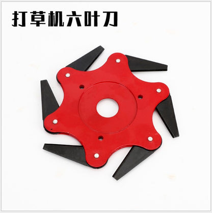 New lawn mower blade mowing machine six-leaf knife mowing head rotary mowing disc weeding head manganese steel mowing accessories