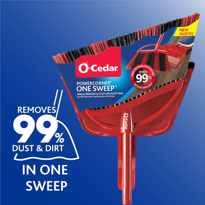 One Sweep Broom with Step-On Dustpan | Remove 99% with One Sweep | Lightweight Quiet Cleaning Tool | Ideal for Pet Owners