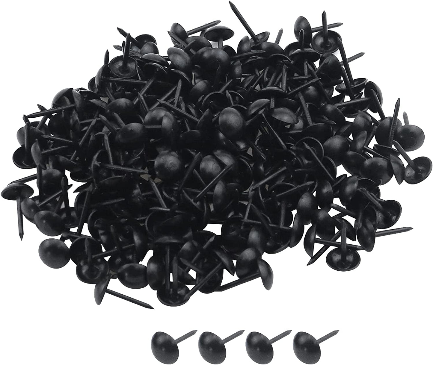 200-Pack  2/7" X 1/2" Household Upholstery Nails/Tacks Decorative Metal round Head Furniture Nails Pins, Black