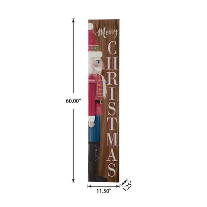 60 In. H Wooden Christmas Nutcracker Porch Sign (KD)