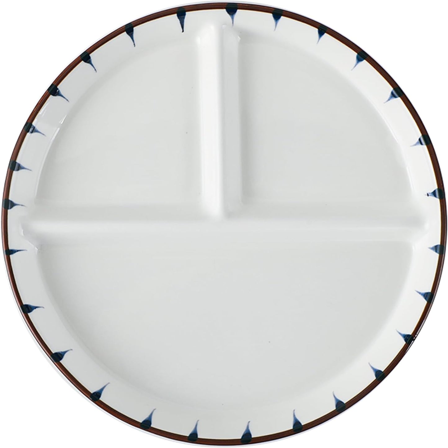 Ceramic Divided Porcelain Dinner Plates - 8 Inch, Breakfast Plate, Lunch Plate, Bowl Dinner Plate, Portion Control Plate, Salad Plate. Kitchen Tableware