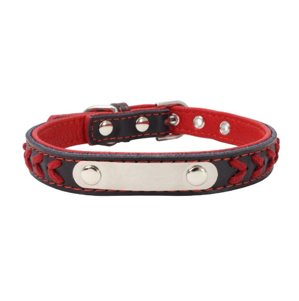 Stainless Steel Iron Dog Collar with Laser Lettering