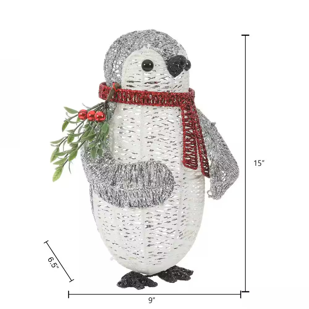 15 In. H Lighted Christmas Penguin Yard Decoration