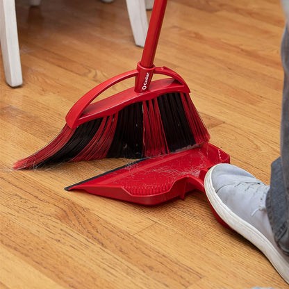 One Sweep Broom with Step-On Dustpan | Remove 99% with One Sweep | Lightweight Quiet Cleaning Tool | Ideal for Pet Owners