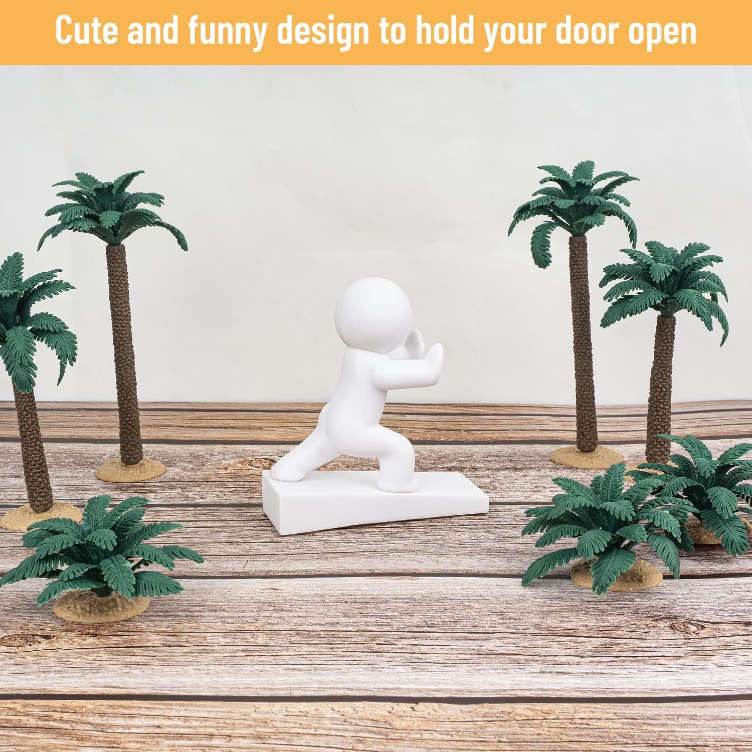 Cute Door Stopper, Decorative Door Stop, Protects Your Floors, White 1 Pack (Patented)