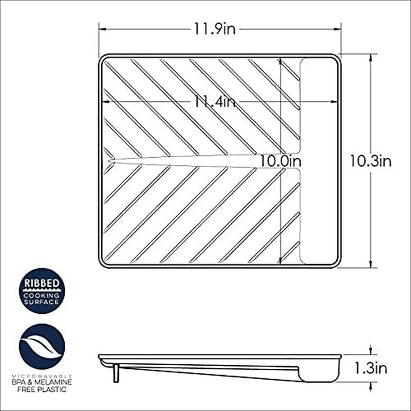 Nordicware 60150 Microwave, White Large Slanted Bacon Tray and Food Defroster