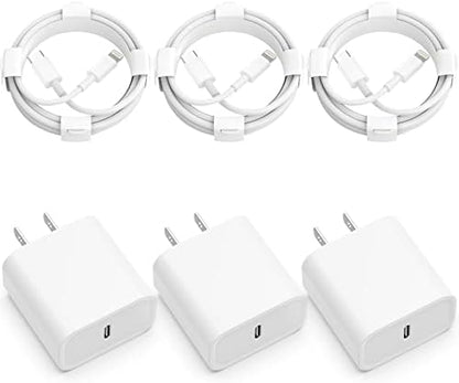 iPhone Charger Fast Charging【MFi Certified】 3Pack 20W PD USB C Wall Charger 6FT Cable Fasting Charging Adapter for iPhone 14Pro/13Pro/12/11/XS/XR/X/8
