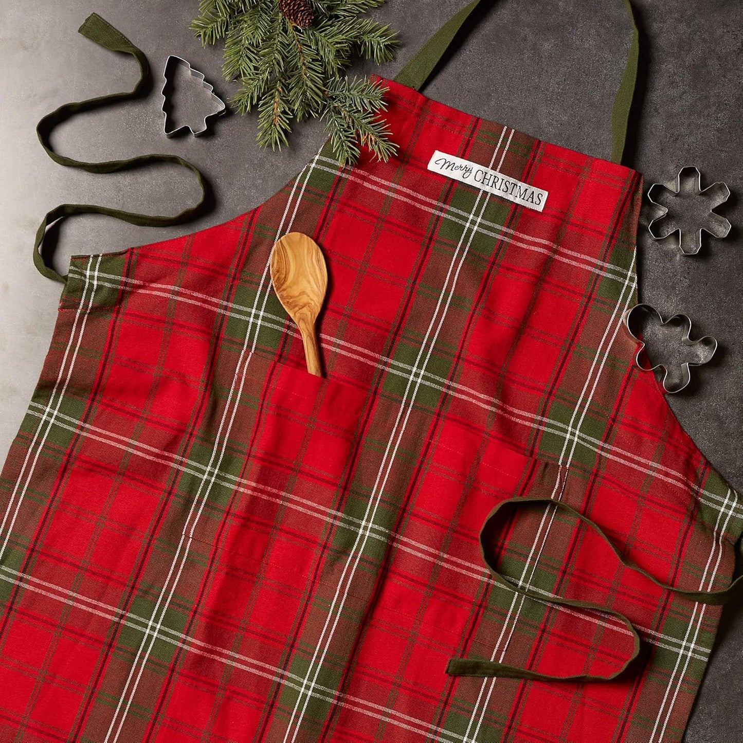 Unisex Kitchen Christmas Apron for Women & Men Adjustable Ties and Large Front Pockets