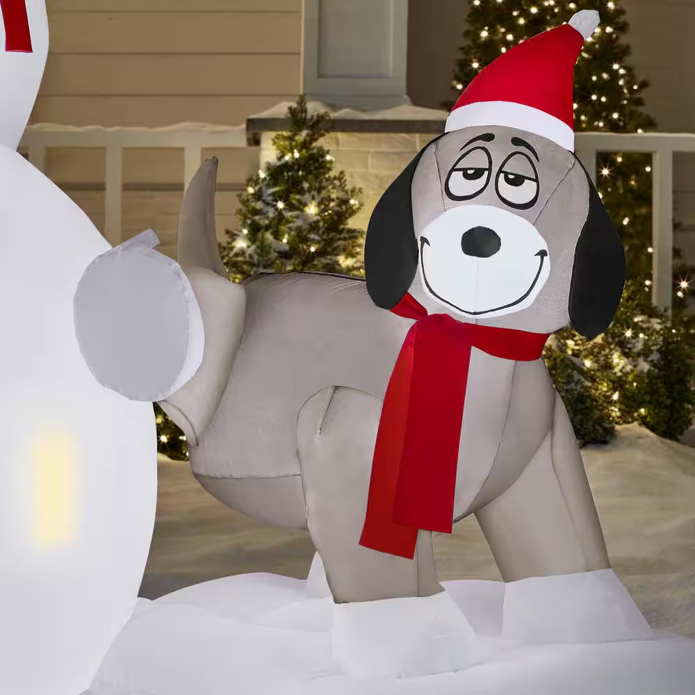 6 Ft. Animated LED Snowman and Dog Scene Christmas Airblown® Inflatable