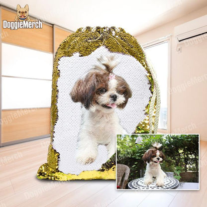 Custom Sequins Backpack of Your Pet's Photo