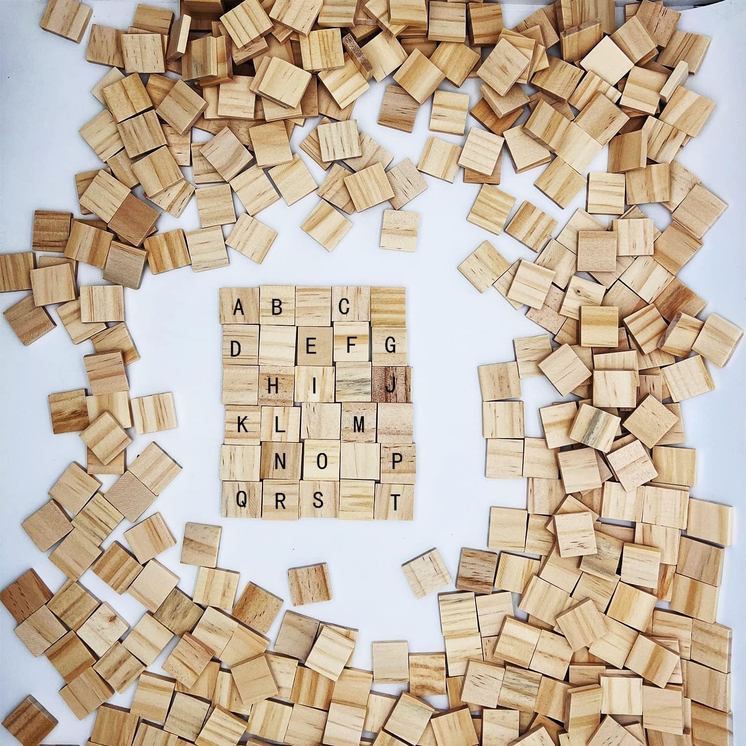 300 Pcs Wood Blank Letter Tiles, Wooden Blank Scrabble Tiles for DIY Craft Supplies Decoration