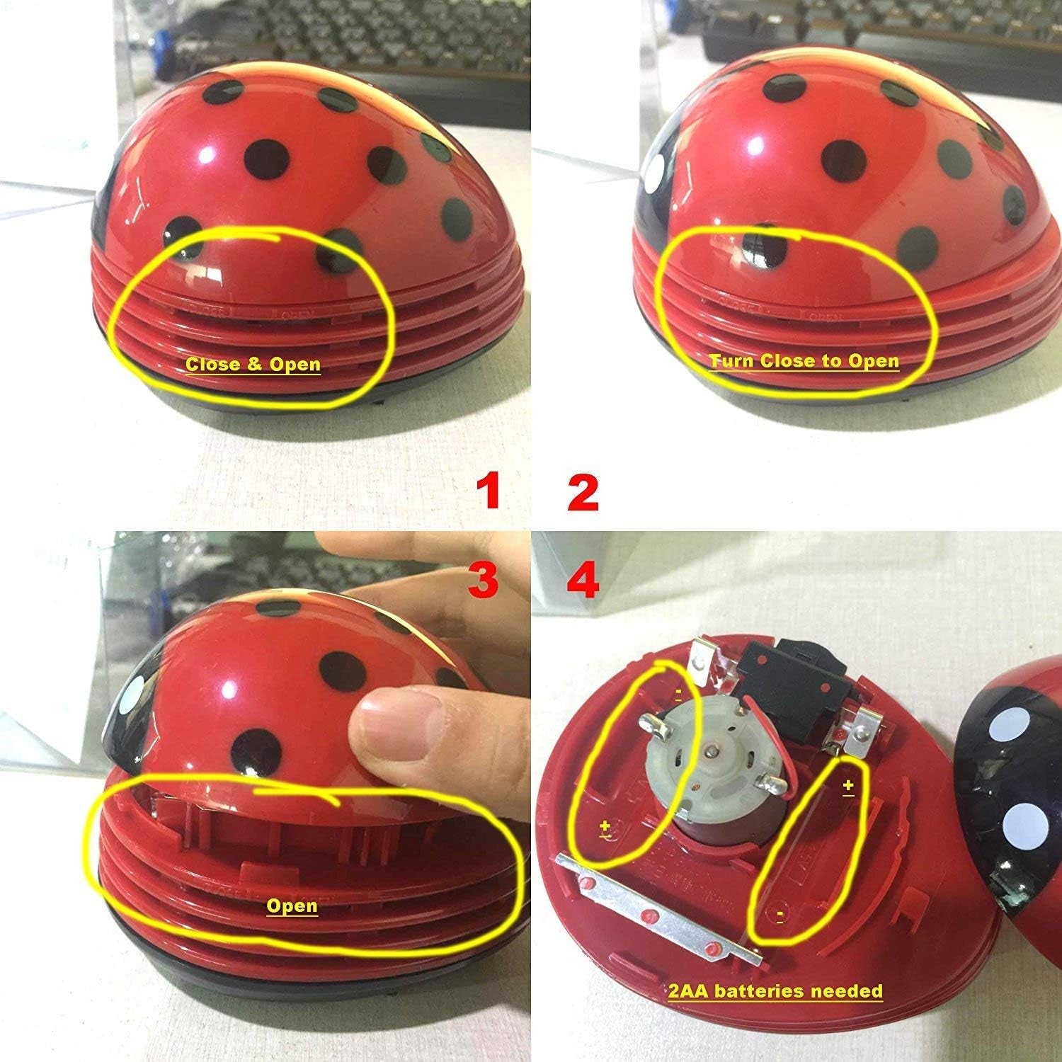 Mini Portable Handheld Cordless Tabletop Crumb Sweeper Desktop Dust Vacuum Cleaner Cute Cartoon Battery Operated