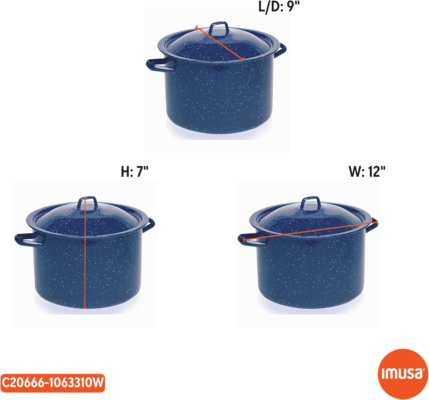 6.0Qt Enamel Stock Pot, Blue