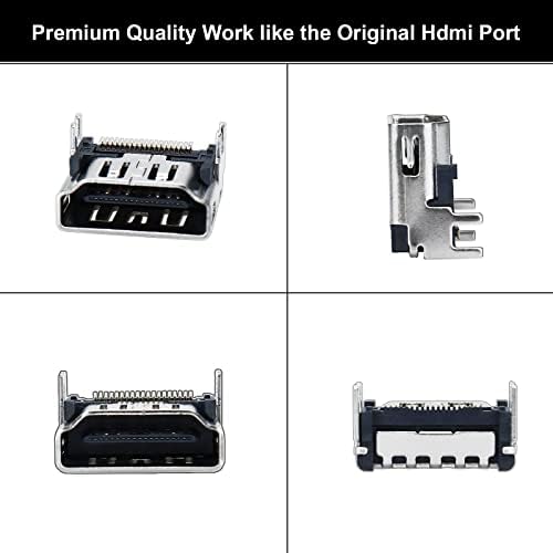 2pcs HDMI Port Replacement for Playstation 5, HDMI Display Socket Connector Jack for Sony PS5 Console (Silver - 2 Pcs) (12, 2)