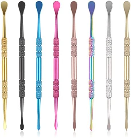 8 Pack Wax Carving Tool Kit, Rainbow Stainless Steel Double-Headed Carving Tools Wax Molding Sculpting Tool Engraving Spoon Set for Wax Making Supplies,4.6 Inch Long