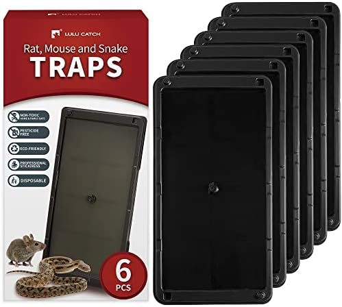 Super Glue Traps 6 Pack for Mice & Snakes, Larger, Heavier Sticky Traps with Non-Toxic Glue. Sticky Mouse Traps Indoor, Easy to Set, Safe to Children & Pets