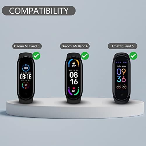 Wanme Bands for Amazfit Band 5 Replacement Strap Women Men, 2 PACK Silicone Sport Strap Compatible with Amazfit Band 5 Wristband Watchband Accessories