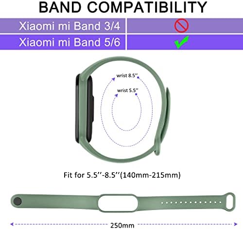 Wanme Bands for Amazfit Band 5 Replacement Strap Women Men, 2 PACK Silicone Sport Strap Compatible with Amazfit Band 5 Wristband Watchband Accessories