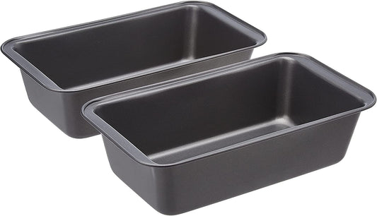 Rectangular Baking Bread Loaf Pan, 9.5 X 5 Inch, Set of 2, Gray