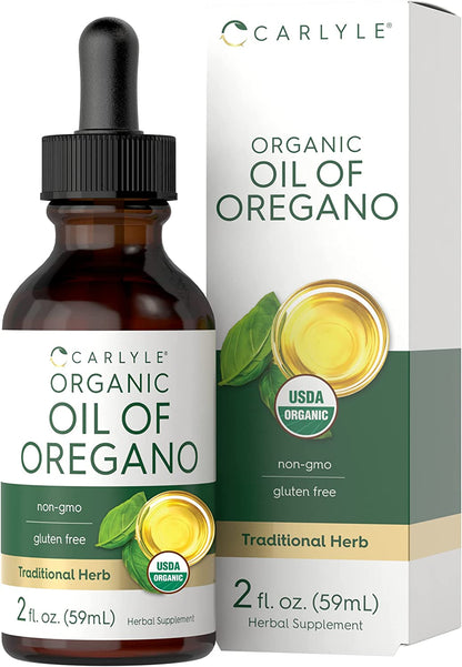 Organic Oil of Oregano Liquid Drops | 2 Fl Oz | Vegan Herbal Supplement | Non-Gmo, Gluten Free