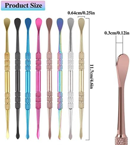 8 Pack Wax Carving Tool Kit, Rainbow Stainless Steel Double-Headed Carving Tools Wax Molding Sculpting Tool Engraving Spoon Set for Wax Making Supplies,4.6 Inch Long