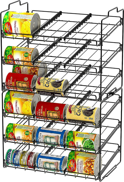 Stackable Can Rack Organizer for Kitchen and Pantry, 3 Tier, Black