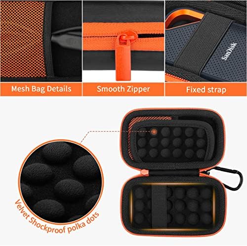 Yinke Hard Case for SanDisk Extreme Pro/SanDisk Extreme Portable External SSD 500GB 1TB 2TB, Travel Case Protective Cover Storage Bag