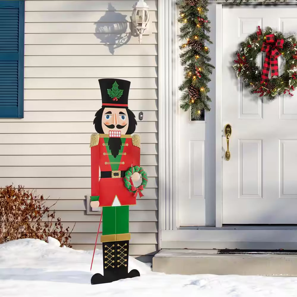 60 In. H Metal Nutcracker Porch Decor