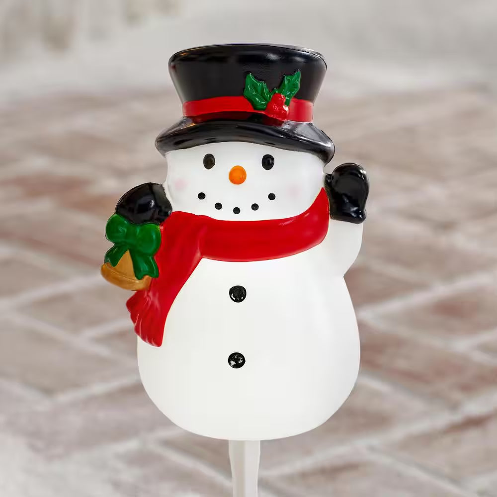 4-Pack LED Snowman Pathway Lights with Timer