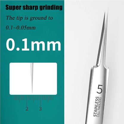 Removal Blackhead Tweezers Precision Stainless Steel Curved Hook for Acne Pimples Comedones Blemishes or Splinters Removal and Ingrown Hair Treatments