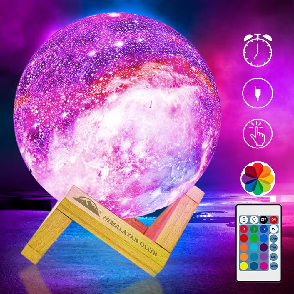 Galaxy Lamp 5.9 In. Tall, 16 Colors LED Light Table Lamp, Remote and Touch Control