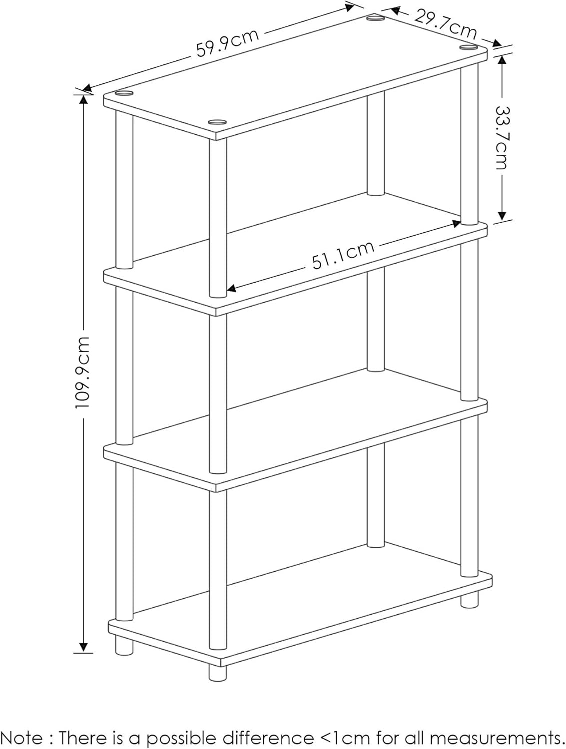 (99557EX/BK) Turn-N-Tube 4-Tier Multipurpose Shelf Display Rack - Espresso/Black