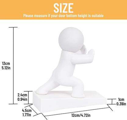 Cute Door Stopper, Decorative Door Stop, Protects Your Floors, White 1 Pack (Patented)