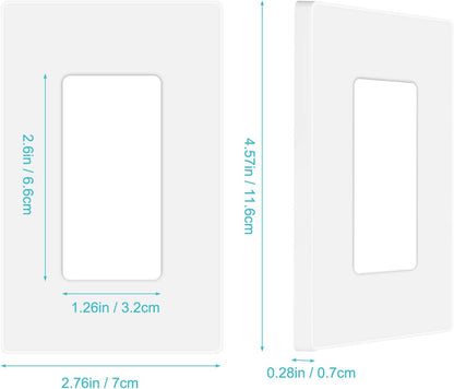 10 Pack 1-Gang Screwless Wall Plate, Decora Outlet Cover Plates, 4.57” H X 2.76” L, for Light Switch, Dimmer, GFCI, USB Outlet