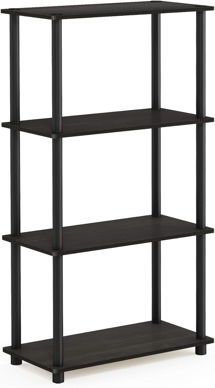 (99557EX/BK) Turn-N-Tube 4-Tier Multipurpose Shelf Display Rack - Espresso/Black