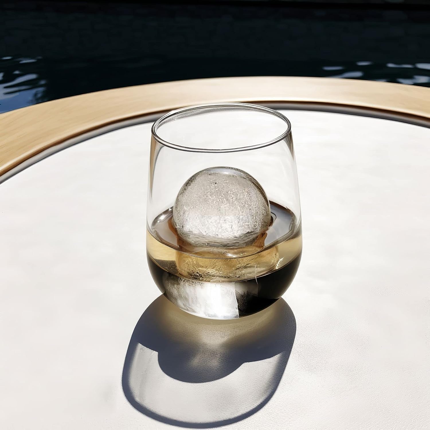 Glacio Ice Ball Maker Mold - Durable & Flexible, No Plastic, Large Spheres for Chill-To-Perfection Drinks, Easy Release Ball Ice Cube Mold, Reusable, Eco-Friendly Whiskey Ice Ball Maker