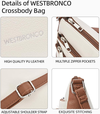 Crossbody Bags for Women, Medium Size Shoulder Handbags, Satchel Purse with Multi Zipper Pocket