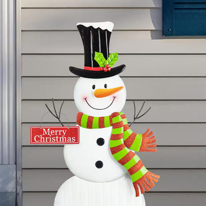 40 In. H Metal Snowman Christmas Yard Decor Yard Stake