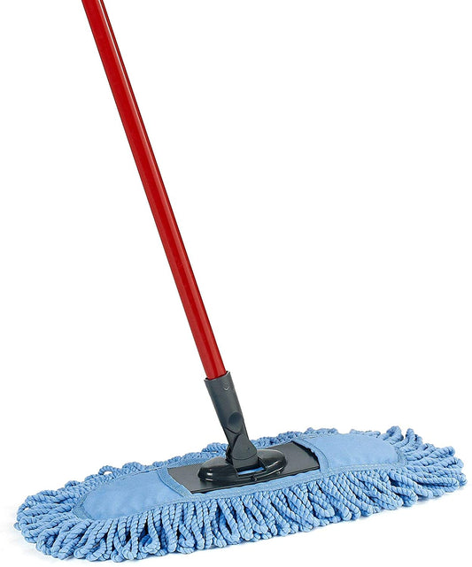 Dual-Action Microfiber Sweeper Dust Mop,Red