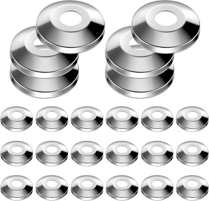 Stainless Steel Chrome Plated Escutcheon Flange Plate for 5/8" OD Copper, PEX, and PVC Plumbing Pipe - Pack of 12