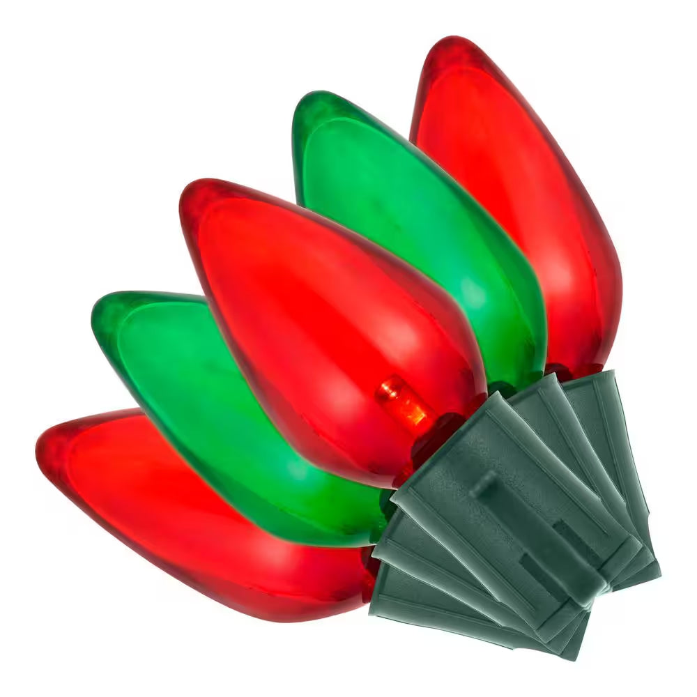 100 Count Red/Green C9 LED Lights