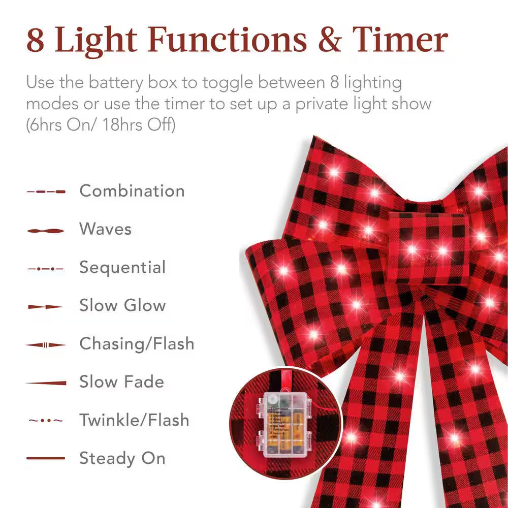 2 Ft. LED Pre-Lit Christmas Bows Holiday Yard Decor (Set of 3)