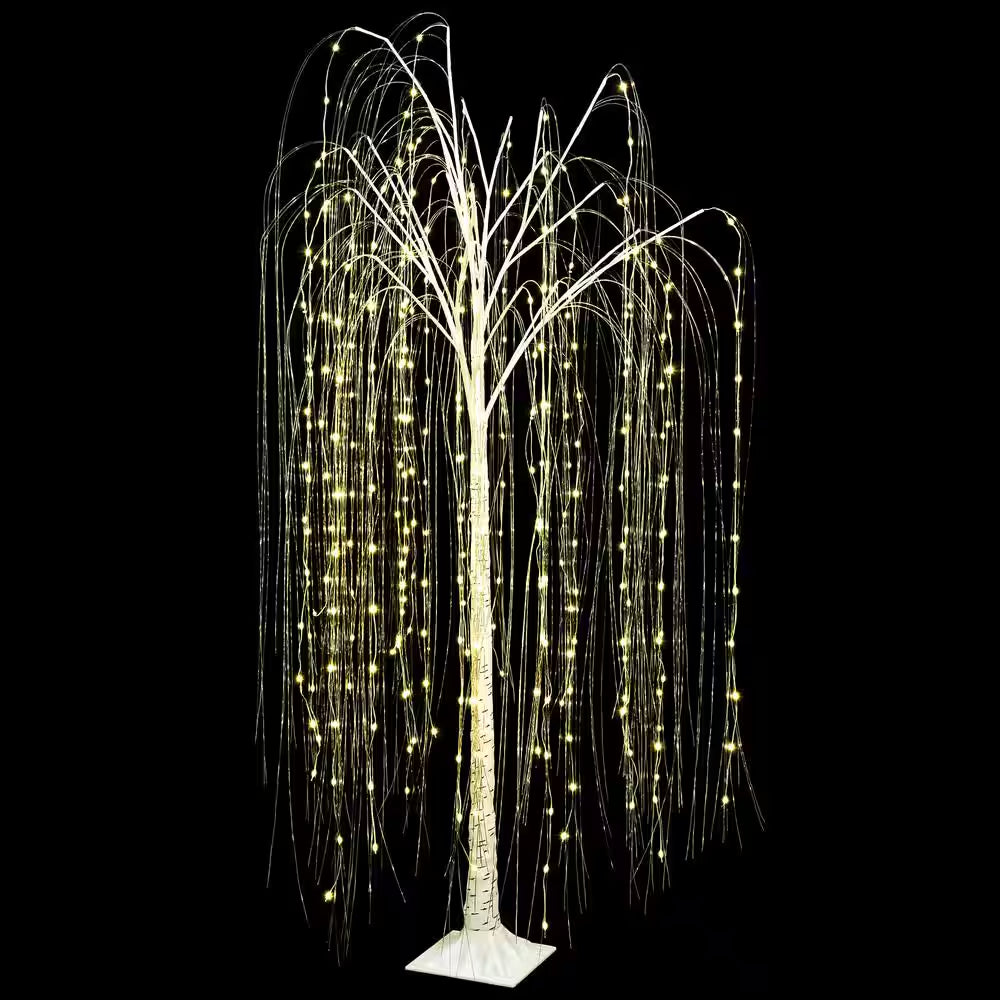 6 Ft. 28 8-Light Warm White Lighted Willow Tree LED Tree Halloween Decor for Indoor Outdoor Decoration