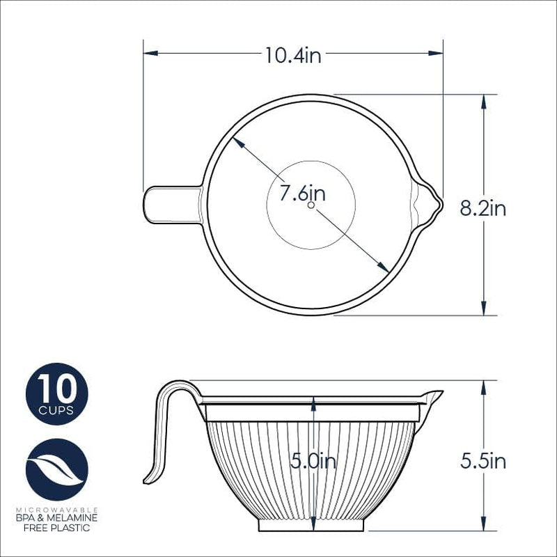 Better Batter Bowl, White, 10 Cups