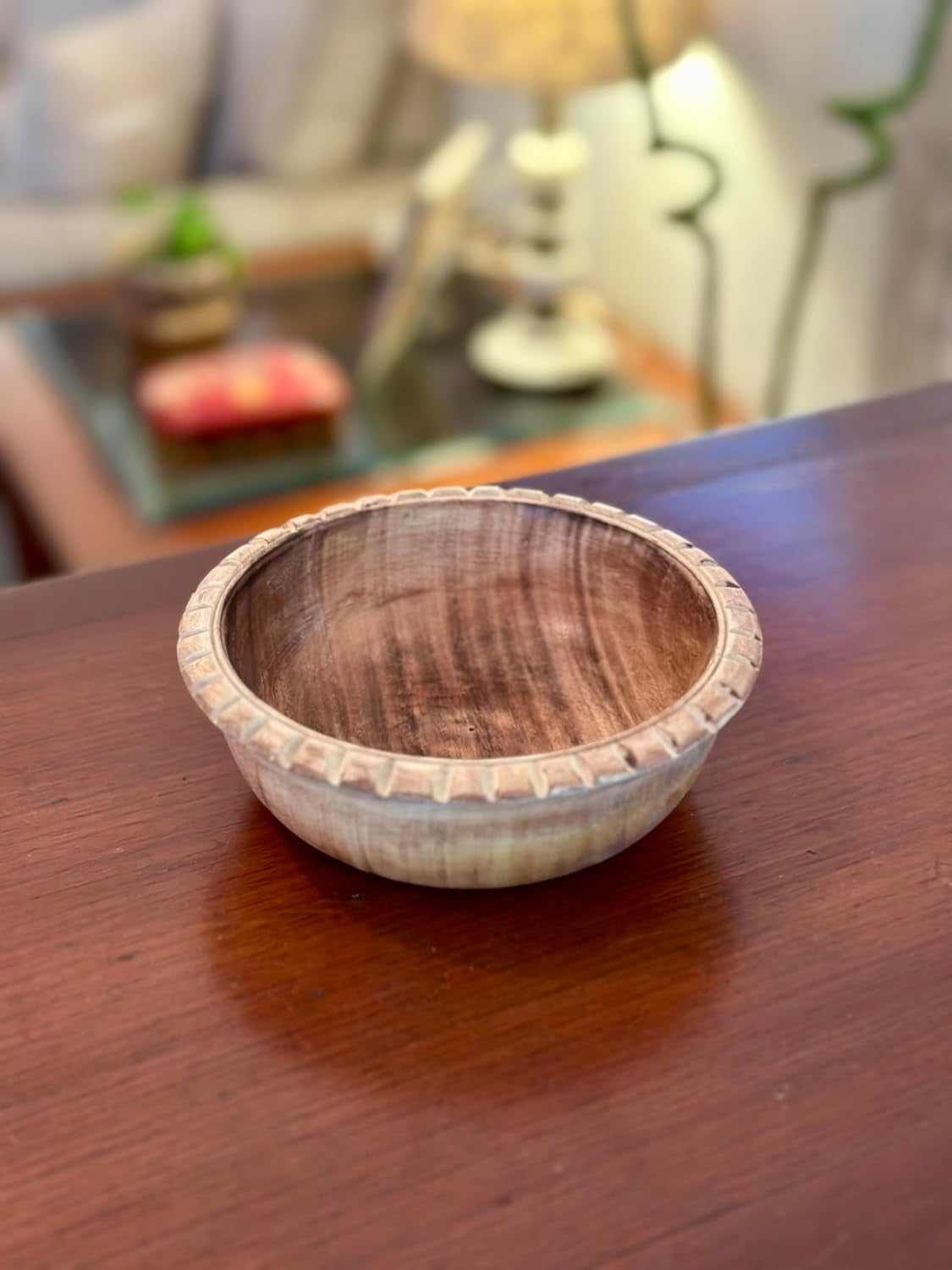 Elegant Handmade 6 x 2 Decorative Mango Wood Snack Serving Bowl for Dry Fruits, Chips, and Home Accents