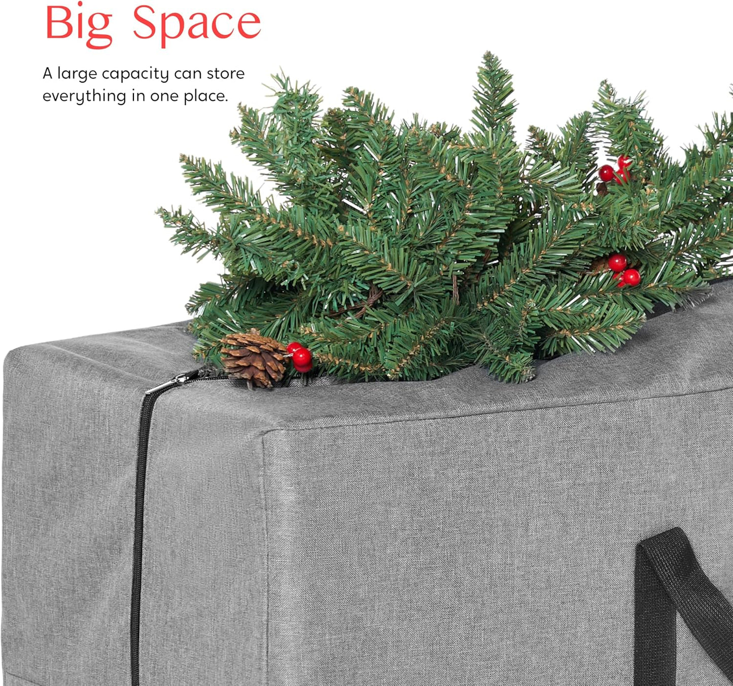 Christmas Tree Storage Bag - for 7.5 Ft Artificial Disassembled Holiday Tree - Heavy Duty 900D Oxford Fabric Waterproof Xmas Tree Bag with Durable Reinforced Handles & Dual Zipper, Grey