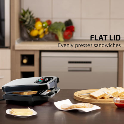 Electric Sandwich Maker with Non-Stick Plates, Indicator Lights, Cool Touch Handle, Easy to Clean and Store, Perfect for Cooking Breakfast, Grilled Cheese, Tuna Melts and Snacks, Black GPS401B